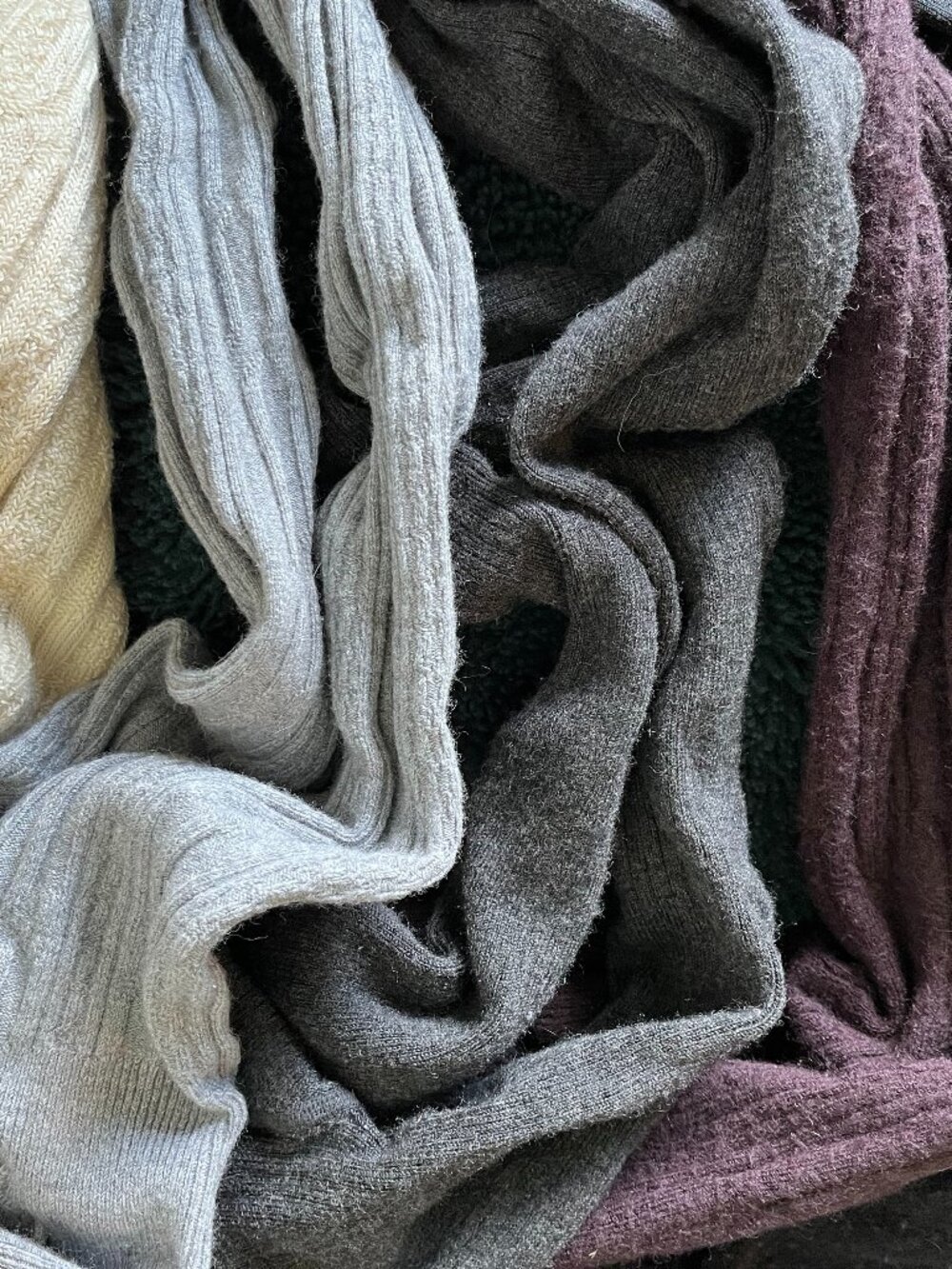 Wool x Cotton Tights from Legs Beautiful (Cream, Grey, Charcoal, Brown, Black)